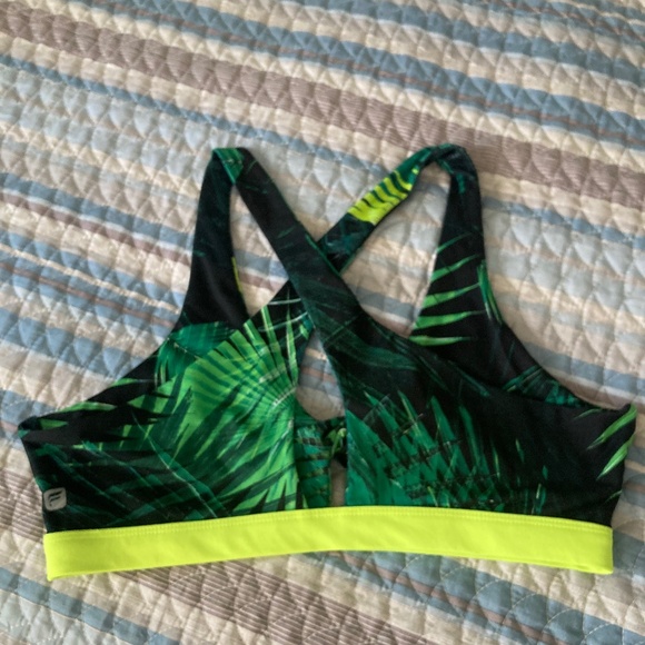 Fabletics low cut bright green sport bra large - Picture 2 of 3